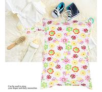 Yinhing Sac de Rangement Portable pour Couches, avec Fermeture éclair, pour Voyage en Voiture, Léger pour Un Design élégant pour Les Parents (Fleur)