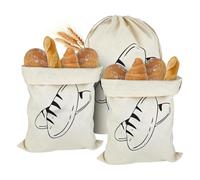 Yinhing Sacs à Pain Faits Maison - Sacs à Pain Réutilisables - 3 à au Levain en Lin pour aux Fruits et Légumes, 40 X 30 Cm