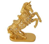 Yinhing Statue de Cheval Debout, Sculpture Dorée de qualité Supérieure pour la Décoration, Figurine Feng Shui pour la Bonne Fortune, Idéale pour Les Amateurs de Chevaux, Compacte 14 X 8 X 3 Pouces.