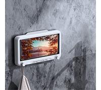 Yinhing Support de Téléphone Mural pour Salle de Bain, Cuisine, Douche à Forte Adhérence, étui de Téléphone pour Utilisation sur écran, Conception sans Dommage pour Miroir et Carrelage (White)