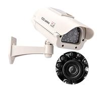 Yinhing Système de Caméra de sécurité Factice à énergie Solaire avec Simulation de Surveillance par Lumière LED pour la Maison et l'entreprise, Support Inclus