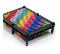 Yinhing Tableau d'art à épingle 3D, épingle à Empreinte de Main Colorée pour Enfants, Améliore l'imagination et la créativité, Motifs Attrayants à Bord pour Cadeaux et éducatifs (Tableau Noir)