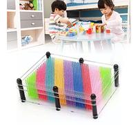 Yinhing Tableau d'art à épingle 3D, épingle à Empreinte de Main Colorée pour Enfants, Améliore l'imagination et la créativité, Motifs Attrayants à Bord pour Cadeaux et éducatifs (Conseil