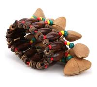 Yinhing Tambour Africain, Graine Hochet avec Coquille de Noix de Touche Artistique Bracelet de Tambour Africain Petite Cloche de Main pour les Musiciens et Peut être Douée aux Amateurs de Musique,