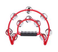 Yinhing Tambourin Jingles à Double Rangée, Instrument de Percussion à Clochette Verte de Haute qualité pour Enfants et Adultes Mélomanes (rouge)