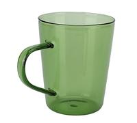 Yinhing Tasse à Lait en Verre Borosilicate de 380ml, Tasse à café Thermique, pour Cuisines, Hôtels, Cafés, Facile à Nettoyer (GREEN)