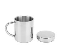 Yinhing Tasse à thé Bouteille Portative en Acier Inoxydable 304 avec Couvercle et Poignée Idéale pour Boire du Lait pour la Maison en Plein Air et les Voyages 300ML Design argenté (300ML)