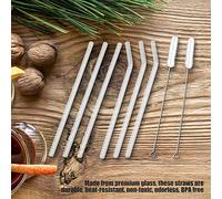 Yinhing Tasses en Verre avec Couvercles et Pailles Glass St Ensemble de Pailles à Boire en Verre à Haute Teneur en Borosilicate Transparentes Réutilisables avec Brosse pour une Utilisation Facile de