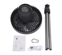 Yinhing Ventilateur de Camping Rechargeable 10000mAh Ventilateur de Tente | Ventilateur suspendu silencieux à 3 vitesses, lumière LED, minuterie, support sur trépied, fonction de batterie externe,