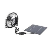 Yinhing Ventilateur de Refroidissement alimenté par Panneau Solaire 5 W pour Utilisation en Extérieur Kit de Ventilateur Solaire USB pour Serre Poulailler Niche pour Chien Camping-car Abri de Jardin