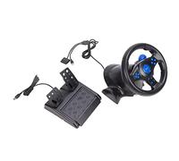 Yinhing Volant de Jeu avec Rotation à 180 Degrés Volant de Course Multifonctionnel 3 Pouces et Pédales pour PC et Expérience de Jeu pour les Amateurs de Course