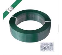 Yinian Rouleau de Ruban de Cerclage Pet Feuillard Plastique Manuel 16 mm x 1200 m avec 70 Boucles Métalliques Résistance à la Déchirure 530 kg pour Emballage Palette Entrepôt Déménagement(Color:Vert)