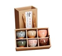 YININGDIANZI Lot de 6 tasses à thé chinoises en céramique Kung Fu - Tasses à saké - 50 ml - Petits bols à thé décoratifs (coloré)