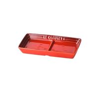 Yinj9562fg Confiture Plat à tremper en grille Plat d'assaisonnement Légumes marinés en céramique Snacks Trempette barbecue séparée Ketchup(Red)