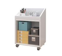Yinj9562fg Industriel Classeur sous Bureau en Bois Massif, Armoire latérale de Rangement Mobile avec Roue, Basse, Petite étagère bibliothèque Multifonctionnel(Blanc)