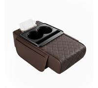 yinjieEUR Coussin d'Accoudoir de Voiture pour Renault Modus (2004-2012), Coussinet de Console Centrale avec Porte-Gobelet et Boîte à Mouchoirs, Housse d'Accoudoir avec Poche Latérale,Brown