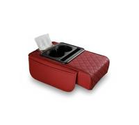 yinjieEUR Coussin d'Accoudoir de Voiture pour Renault Modus (2004-2012), Coussinet de Console Centrale avec Porte-Gobelet et Boîte à Mouchoirs, Housse d'Accoudoir avec Poche Latérale,Red