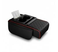yinjieEUR Coussin d'Accoudoir de Voiture pour Renault Modus (2004-2012), Coussinet de Console Centrale avec Porte-Gobelet et Boîte à Mouchoirs, Housse d'Accoudoir avec Poche Latérale,Black and Red