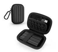 YINKE Étui de transport compatible avec Samsung T7 Shield/T7/T7 Touch SSD portable USB 3.2 1 To, 2 To, 500 Go, étui de protection de voyage rigide en EVA (noir)