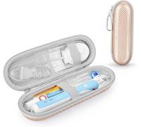 Yinke Travel Case for Oral-B/Oral-B Pro 1000 1500 5000 7000 6000 9600 Smartseries/Philips Sonicare ProtectiveClean/iO Series Electric Toothbrush,Hard EVA Case Protective Cover Storage Bag(Rose golden)