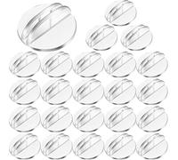 Yinkin Lot de 200 supports de cartes en plastique translucide pour cartes de jeu, bases miniatures en papier transparent pour numéros de table, étiquettes de prix, menus, étiquettes de fête, 2,5 cm