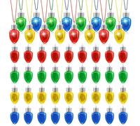 Yinkin Lot de 40 colliers lumineux avec ampoules clignotantes pour hommes et femmes, colliers phosphorescents en vrac pour cadeaux de fête de Noël, cadeaux de Noël, fournitures de fête, couleurs