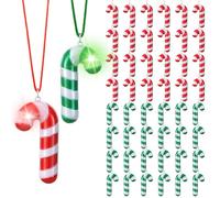 Yinkin Lot de 50 colliers lumineux de Noël pour enfants et adultes - Colliers phosphorescents en vrac pour fêtes de Noël, cadeaux de Noël, décorations de Noël, Plastique