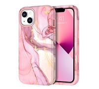 YINLAI Coque intégrale 3 en 1 pour iPhone 13 de 6.1 pouces, motif marbre sable mouvant, pare-chocs en silicone souple, protection contre les chutes et les chocs