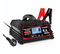 Yinleader Chargeur de Batterie Intelligent 20A 12V/24V 10A/5A, Chargeur de Voiture LCD, mainteneur de Batterie pour AGM, Gel 12V LiFePO4 - Noir