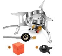 Yinleader Réchaud à gaz de camping 3500 W, couvercle coupe-vent, avec adaptateur (pas avec réservoir de gaz)