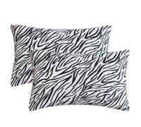 YiNLuax 1 paire de taies d'oreiller en satin imprimé doux et soyeux avec fermeture pour cheveux et protecteurs d'oreiller anti-rides