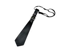 YiNLuax 3. Cravate moderne réglable en acier avec accents en polyuréthane, design sans nœud pour réunions d'affaires et styles sophistiqués, cravate pratique, Noir , taille unique