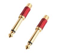 YiNLuax Adaptateur vidéo femelle 6,35 mm vers mâle 6,35 mm or connecteur pour équipement de studio et de théâtre Connecteur vidéo doré pour équipement audio