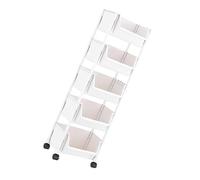 YiNLuax Bibliothèque mobile à fente étroite multi-usage avec compartiments de roue verrouillables