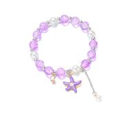 YiNLuax Bracelet confortable sur le thème de la plage avec breloque étoile de mer/coquillage pour première communion, taille unique, Comme décrit