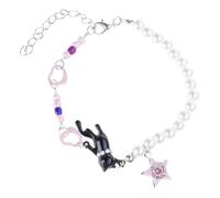 YiNLuax Breloque vintage en forme de tête de chat avec pendentif étoile - Chaîne de poignet flexible pour un usage quotidien - Unique et en alliage