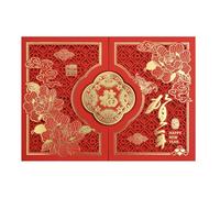 YiNLuax Carte De Vœux L'année Du Cheval Carte Vœux En Relief En Feuille D'or Pour Les Partenariats Commerciaux Et Les Cartes Célébration Traditionnelles Du Nouvel An