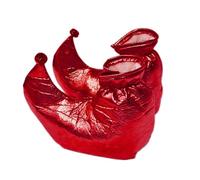 YiNLuax Couvre-chaussures de clown de couleur métallisée pour elfes, accessoires de costume de Noël, chaussures de fête de vacances, Rouge, taille unique