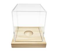 YiNLuax D'affichage De Mallette Rangement Softball en Acrylique Transparent Base en Bois Moderne pour Objets Collection Et Décoration Boîte Présentation Softball Réutilisable