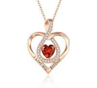 YiNLuax Élégant collier en alliage avec pendentif en pierre de naissance du zodiaque - Bijou de charme en forme de cœur - Longueur réglable - Accessoire de fête