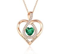 YiNLuax Élégant collier en alliage avec pendentif en pierre de naissance du zodiaque - Bijou de charme en forme de cœur - Longueur réglable - Accessoire de fête