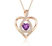 YiNLuax Élégant collier en alliage avec pendentif en pierre de naissance du zodiaque - Bijou de charme en forme de cœur - Longueur réglable - Accessoire de fête