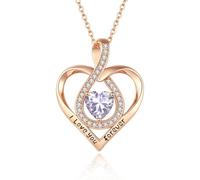 YiNLuax Élégant collier en alliage avec pendentif en pierre de naissance du zodiaque - Bijou de charme en forme de cœur - Longueur réglable - Accessoire de fête
