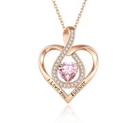 YiNLuax Élégant collier en alliage avec pendentif en pierre de naissance du zodiaque - Bijou de charme en forme de cœur - Longueur réglable - Accessoire de fête