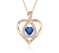 YiNLuax Élégant collier en alliage avec pendentif en pierre de naissance du zodiaque - Bijou de charme en forme de cœur - Longueur réglable - Accessoire de fête