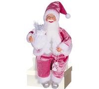 YiNLuax Figurine de Père Noël de qualité supérieure de 30,5 cm en position assise, décoration de vacances pour décorations de Noël et décorations de festival et décoration de Père Noël en tissu