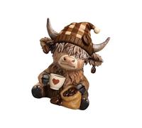 YiNLuax Figurines Réalistes d'animaux De Vache des Hautes Terres Statue d'animaux en Résine Décors Jardin Ornement Artisanal pour Plateau À Plusieurs Niveaux Décor Table Ornement Artisanal