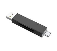 YiNLuax Lecteur de carte mémoire compact à double fente - Interfaces USB A de type C pour divers systèmes d'exploitation - Fiabilité - Gestion de fichiers - Lecteur de cartes USB C