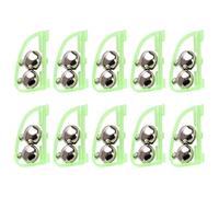YiNLuax Lot de 10 cloches de pêche arquées pour alarme, morsures, appâts, indicateurs de nuit, double engrenage, double poisson
