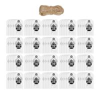 YiNLuax Lot de 100 étiquettes d'Halloween à suspendre avec corde de 20 m, étiquettes d'emballage de 5,1 x 3 cm pour sac à friandises d'Halloween